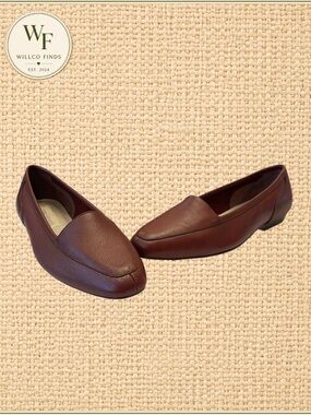 Victoria Spenser Leather Loafers Women’s 8M Burgundy Brown Flats